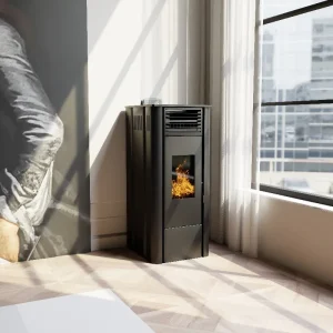【Best-selling】Manufacturers Sale 11KW Cast Iron Wood Rocket Stove Modern Indoor Heating Pellet Fireplace Freestanding Installati